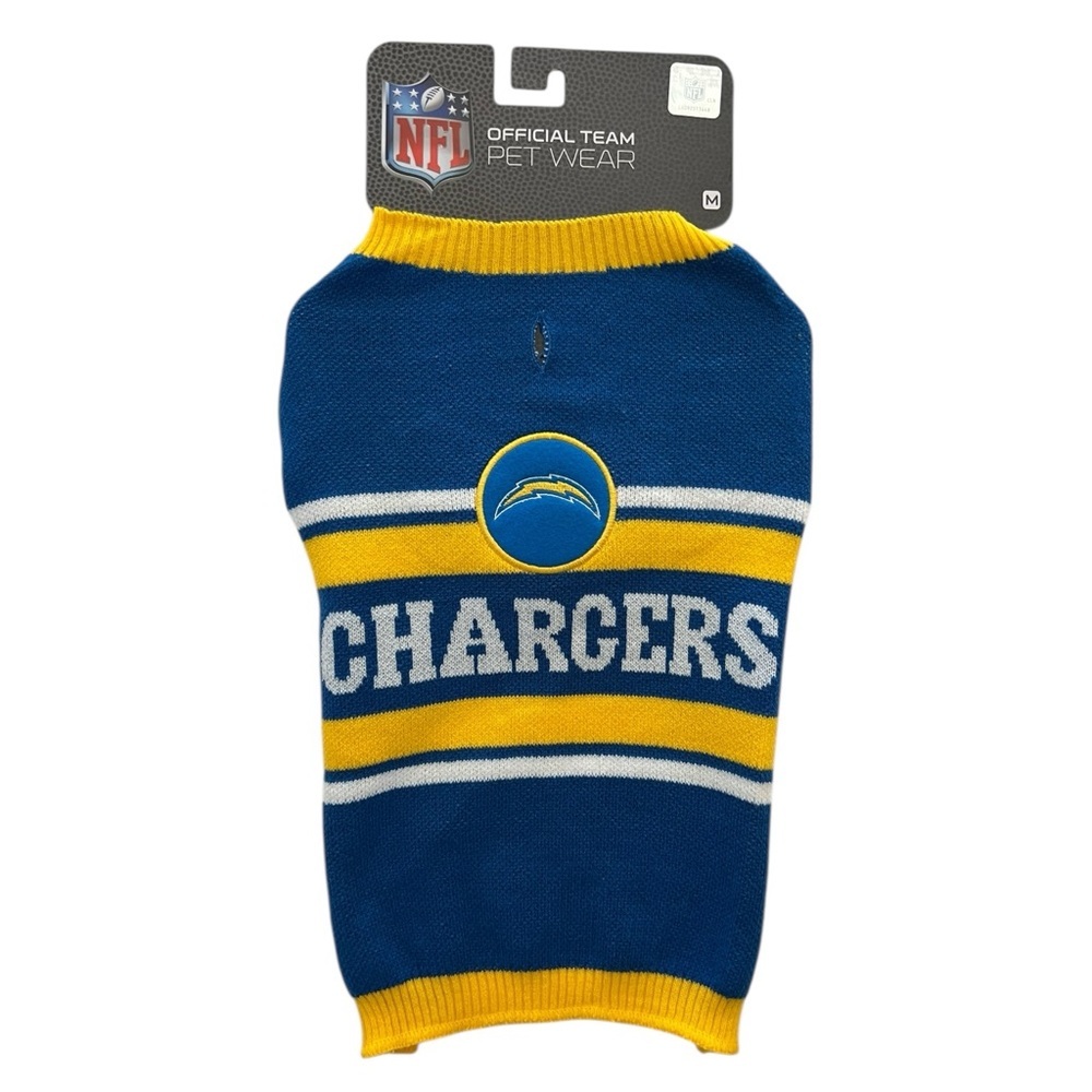 NFL Los Angeles Chargers Dog Pet Knit Sweater Blue Yellow Size Medium - Picture 2 of 6